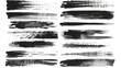 © Artlana - Black watercolor horizontal grunge stains and lines set