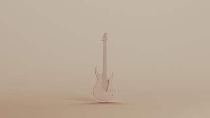 Canvas Print - Electric guitar musical instrument neutral backgrounds soft tones beige brown background 3d illustration render digital rendering