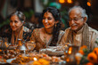 Explore the warmth and closeness of familia as they gather around the dinner table, sharing laughter and stories