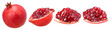 pomegranate and seeds, pomegranate isolated, transparent PNG, PNG format, cut out, collection, set