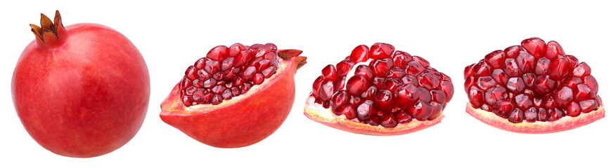 Wall Mural - pomegranate and seeds, pomegranate isolated, transparent PNG, PNG format, cut out, collection, set