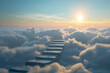 A staircase to heaven on clouds