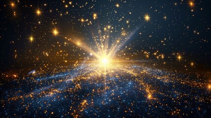 Aufkleber - Glow effect with transparent light. Starburst effect with sparkles.