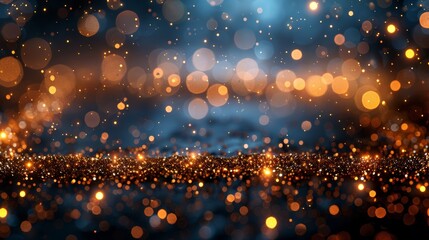 Poster - Golden frame with lighting effects on black transparent background. Shining rectangle banner with lights. Modern illustration in eps.