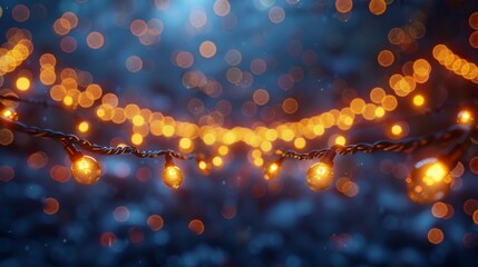 Fototapete - Colored garlands isolated modern, Christmas decorations lights effects. Xmas lights.