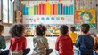 © Ryzhkov - Diverse Group of Children in a Colorful Classroom Setting Engaged in Learning Activities