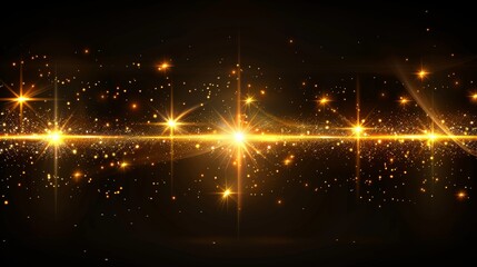 Aufkleber - Flashes, lights, and sparks on a transparent background. Light rays and sparkles. Gold flashes. Modern image. EPS10.