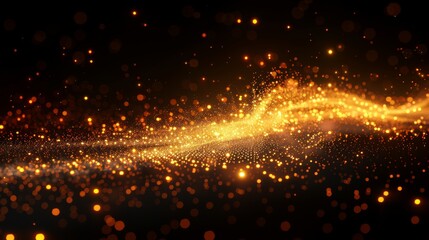 Poster - Animated gold shine burst with sparkles. Modern illustration isolated on black