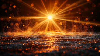 Aufkleber - The lighting effect on a transparent background is a flash light effect caused by a special lens. Modern illustration showing the blurring effect of light.