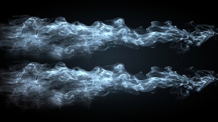 Poster - A white cloudiness, mist or smog background in which fog or smoke are set on a black background.