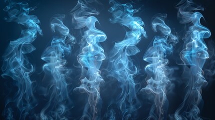 Aufkleber - Set of high detailed smokes from hot food or drinks isolated on a transparent background
