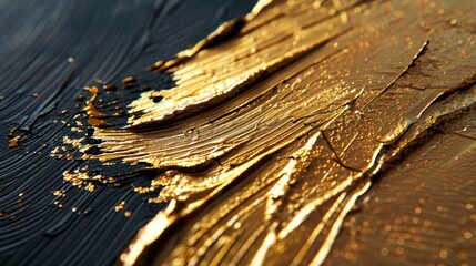 Wall Mural - Gold paint stroke. Generative AI