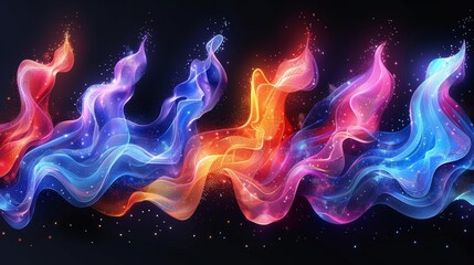 Fototapete - Modern illustration of holographic chameleon design palette of shimmering colors with spot multicolored brush strokes. Gradient Abstract shapes colorful fluid paint. Modern illustration made of