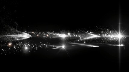 Aufkleber - Glowing white transparent light effect set with lens flares, explosions, sparks, stars, spotlights, curves and curve twirls. Sunlight, abstract special effects.