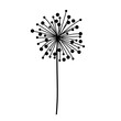 dry dandelion flower icon flat vector illustration logo clipart isolated on white background