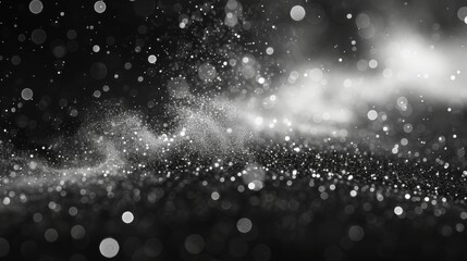 Poster - PNG white dust light. Bokeh light effect background. Christmas design background with shining dust, glowing lights, confetti, and sparks.