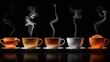The 3D modern illustration set features tea smoke, coffee cup, foodstuff steam or vapor clouds, realistic white cigarette or hookah steam trails, hot dish or mug haze isolated on a black background.