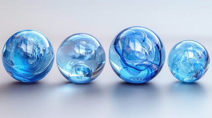 Aufkleber - Blue bubble sphere protection shield illustration in various stages.
