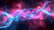 Cosmic fluidity in pink and blue abstract nebula