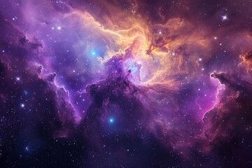 Wall Mural - a vibrant space scene featuring a multitude of stars and billowing clouds, a starry galaxy with a ne