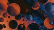 Abstract digital artwork with orange and blue spherical shapes