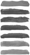© ioanna_alexa - Set of horizontal watercolor brush strokes in gray tones for overlay. 7 different hand drawn vector lines isolated on transparent background