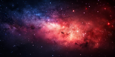 Wall Mural - background with space, clouds streak across the red milky way, galaxy with stars on night starry sky