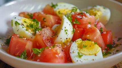 Poster - Bowl of Eggs, Tomatoes, and Herbs