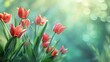 Nature background with tulip flowers 