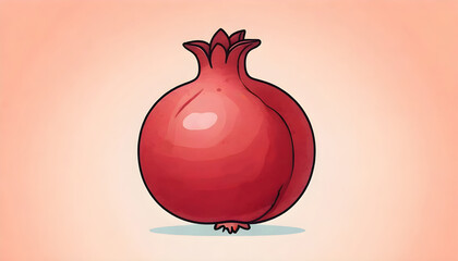 Wall Mural - Hand drawn cartoon pomegranate illustration material
