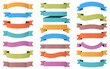 Colored ribbons on white background