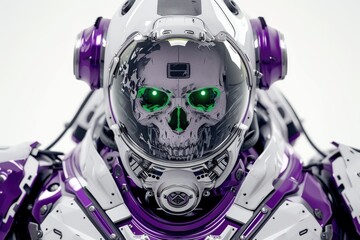 Wall Mural - Emerald-Eyed Cybernetic Space Crusader