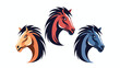 Horse logo template Vector icon design 2d flat cart