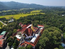 Aerial View Of The Buddhist Temple Wat Phra That Cho Hae, Phrae Province, Thailand