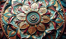 AI Generated Illustration Of Modern Mandala Circular Pattern Depicted In A Colorful Painting