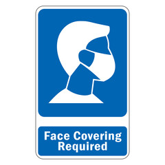 Wall Mural - face covering sign element design.