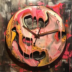 Sticker - Melty clock painting image