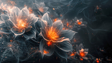 Wall Mural - A close up of a flower with orange petals