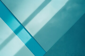 Wall Mural - different shades of blue background. sun is shadowing. mockup. geometric shapes