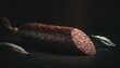 smoked sausage salami isolated