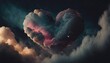 beautiful colorful valentine s day heart in the clouds as abstract background