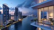 Discover the zenith of urban sophistication from the lofty heights of a double-height loft atop one of Brickell Key's most prestigious buildings in Miami. 