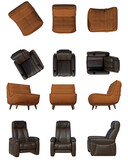 Fototapeta Lawenda - Fabric Classic Sofa - 3D Render Sofa Couch