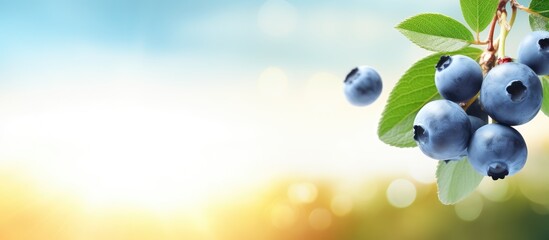 Poster - Close-up Blueberries on Branch