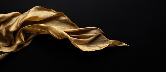 Gold silk fabric on dark backdrop