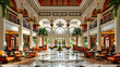 Luxurious Hotel Lobby in an Exotic Locale, Welcoming Guests with Opulent Decor and a Taste of Local Elegance