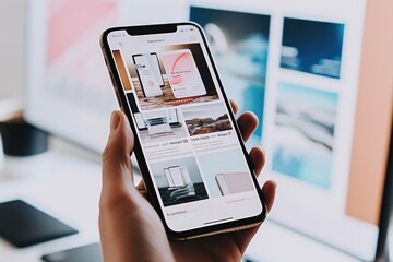 mobile optimization showcase: modern website on smartphone