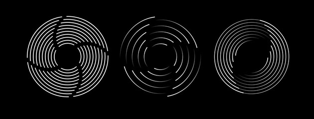 Wall Mural - speed lines in circle form. radial speed lines in circle form. black thick halftone dotted speed lin