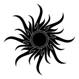 Fototapeta Młodzieżowe - Abstract black vortex icon and logo. Abstract sun sign. Modern vector illustration isolated on white background.