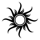 Fototapeta Młodzieżowe - Abstract black vortex icon and logo. Abstract sun sign. Modern vector illustration isolated on white background.